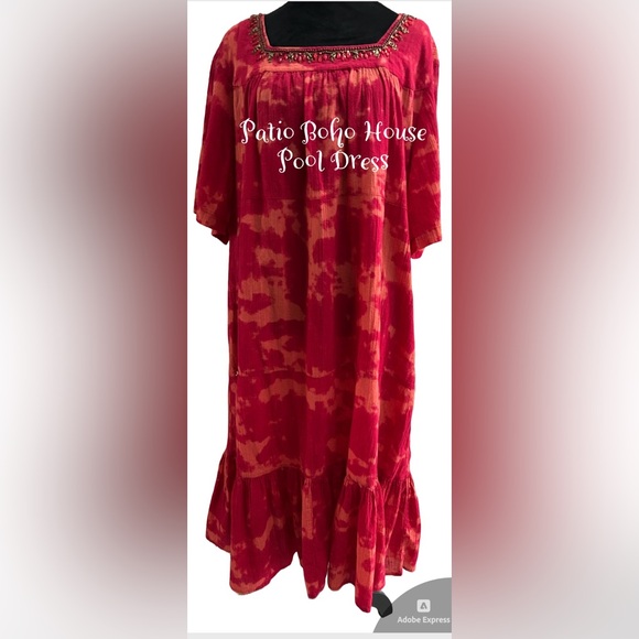 ❤️❤️Patio Casuals by Cabernet Tie-dyed BOHO House Pool Dress❤️❤️ - Picture 1 of 8